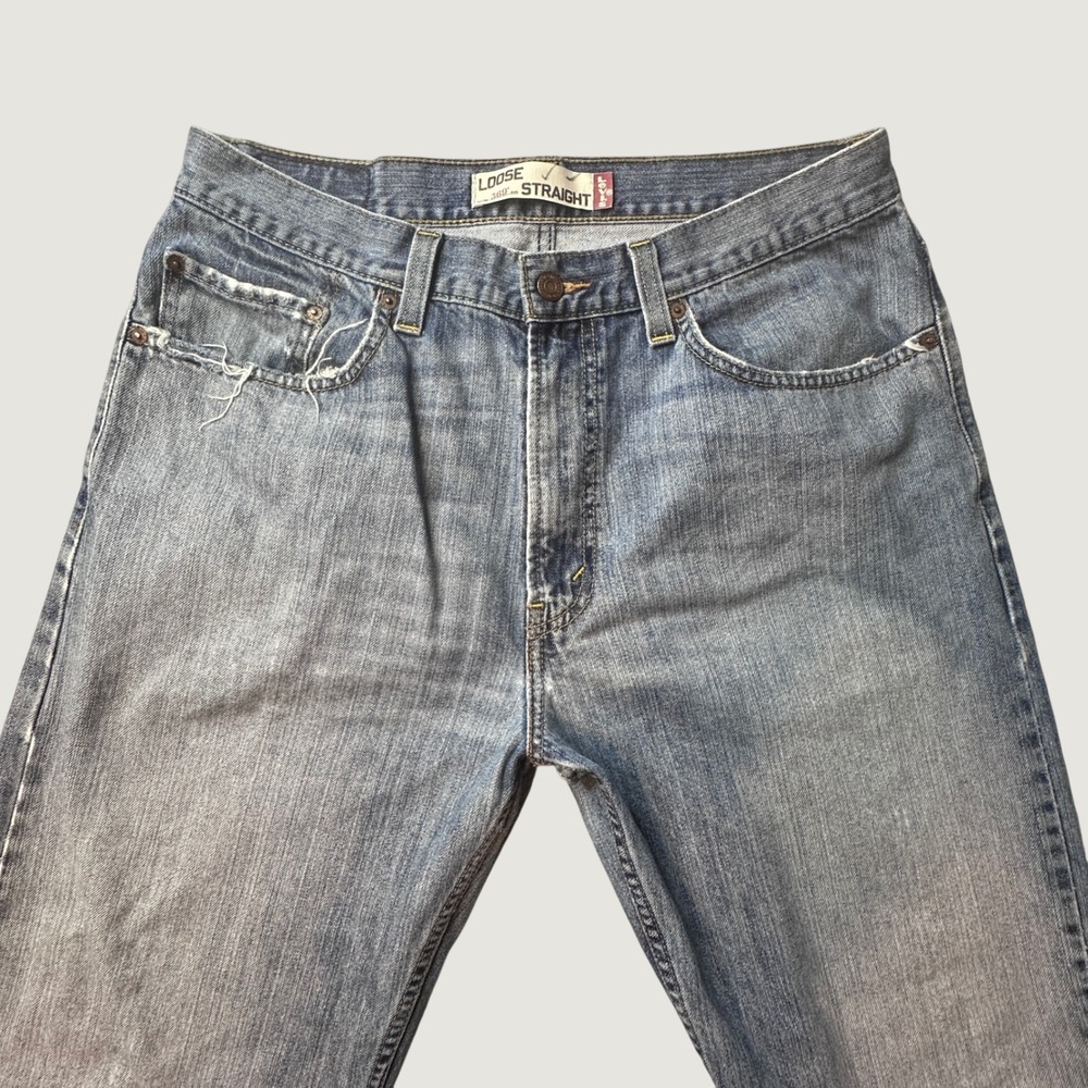 Vintage Levi's 569 Jeans Mens 34x36 Loose Straight Light Wash Distressed Denim